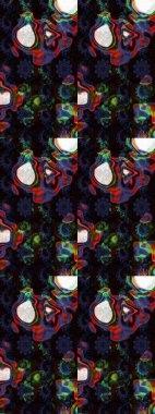 Raster illüstrasyonu. Siyah ve gri renkli çiçekler. Küçük çiçekte sevimli çiçek deseni var..