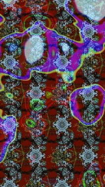 Kahverengi ve kırmızı renkte çiçekler. Hediye ambalaj kağıdı, tebrik kartları, posterler ve pankart tasarımı. Raster düz çiçek çizim deseni.