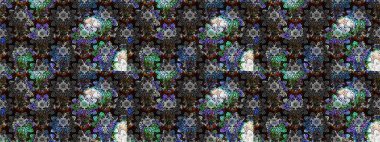 Küçük çiçekli basit bir çiçek çizimi. Siyah ve gri renkli şirin çiçekler. Moda baskısı, albüm, ambalaj kağıdı ve duvar kağıdı için zarif dekoratif süslemeler. Raster illüstrasyonu.