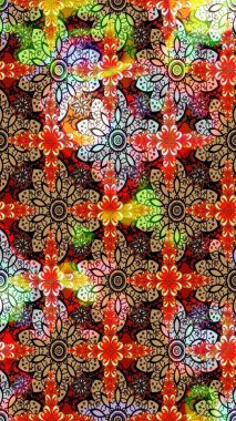 Raster - stok. Kırmızı ve siyah çiçekli eskiz deseni, suluboya çiçek deseni, sevimli çiçek, duvar kağıdı, kart veya kumaş için fayanslı.