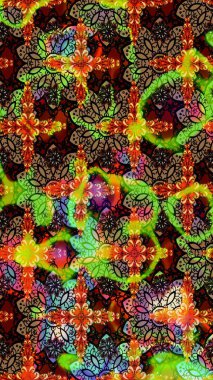 Güzel kumaş deseni. Raster illüstrasyonundaki çiçek desenli çizim. Raster illüstrasyonu. Siyah ve kahverengi renklerde.