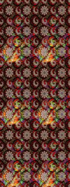 Çiçekli çiçek deseni, suluboya. Düz Çiçek Elementleri Tasarımı. Siyah ve kahverengi renkte çiçekler. Raster illüstrasyonu. Renkli Bahar Teması çizim şablonu.