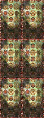 Tebrik kartı geçmişi, boyama kitabı, arkaplan ve tekstil için kullanılabilir. Kusursuz süs izi. Sınır Kızılderili çiçekli paisley patten. Raster Henna tarzı. Etnik Mandala havlusu.