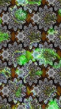 Çiçek deseni duvar kağıdı, desen dolguları ve web sayfası arka planı için kullanılabilir. Şekil verilmiş çiçeklerle eskiz deseni. Süslü zentangle çizim dokusu, soyut çiçeklerle süslenmiş..