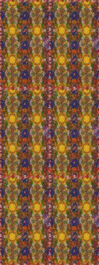 Raster illüstrasyonu. Kahverengi renkli güzel bir tekstil. Suluboya çiçekli çiçek deseni.