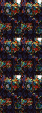 Küçük çiçekteki sevimli çiçek deseni. Raster illüstrasyonu. Gri ve siyah renklerde. Raster deseni. Soyut çiçek çizim kalıbı arkaplanı.