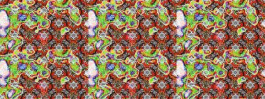 Şirin çiçekler. Çizgi çizimi kalıbı. Raster Moda kumaş deseni.