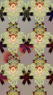 Kızılderili desenli desenli desenli şal deseni. Raster Henna dövme stili. Tekstil, tebrik kartı, boyama kitabı, telefon kılıfı baskısı için kullanılabilir. Etnik Mandala süsü.