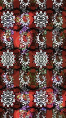 Çiçekli çiçek deseni, suluboya. Süslü kumaş deseni. Raster deseni.