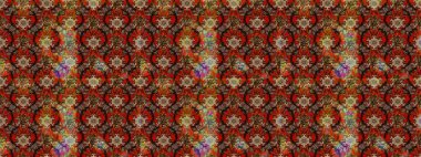 Raster illüstrasyonundaki çiçek desenli çizim. Suluboya tarzında kahverengi ve kırmızı renkte çiçekler.