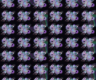 Raster stili kumaş deseni. Çiçekler suluboya çizim deseni.