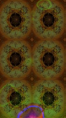 El çizimi, soyut ve süslü elementler. Suluboya resim taklit Raster çizimi. Kahverengi renkli. Klasik çiçekler. Yaz çiçekleri teması.