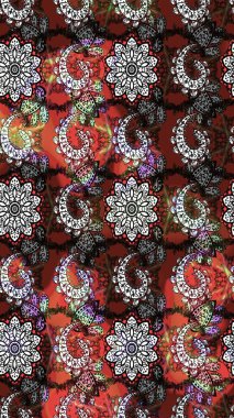 Çiçek deseni. Chichi 'nin kumaş kalıbını çiz. Renkli Bahar Teması eskiz kalıbı. Düz Çiçek Elementleri Tasarımı. Raster illüstrasyonu.