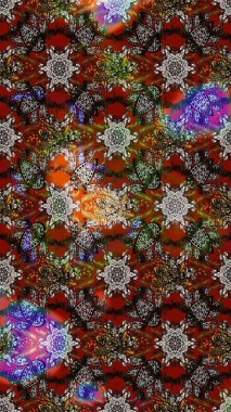 Raster suluboya çiçek deseni, narin çiçekler, kahverengi ve gri çiçekler, tebrik kartı şablonu. Güzel kumaş deseni.