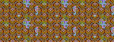 Raster Illustrasyon 'daki Çiçek Deseni' nin son moda çizimi. Kahverengi ve kırmızı renkte çiçekler. Renkli Yaz Temalı eskiz kalıbı. Düz Çiçek Elementleri Tasarımı.