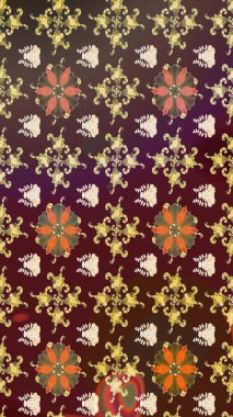 Renkli Bahar Teması eskiz kalıbı. Düz Çiçek Elementleri Tasarımı. Çiçekli çiçek deseni, suluboya. Kahverengi renkli çiçekler. Raster illüstrasyonu.