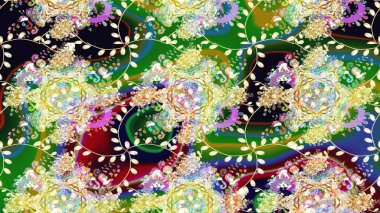 Küçük çiçekteki sevimli çiçek deseni. Raster illüstrasyonu. Çizim.