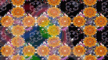 Çiçekler suluboya eskiz deseni. Raster Stili kumaş deseni.