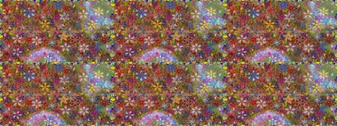 Şirin çiçekli, desenli, kahverengi ve yeşil renklerde renksiz desenler. Tekstil için dikişsiz suluboya desen. El çizimi çiçek pürüzsüz desen (taş)).