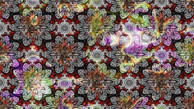 Çizim çiçek deseni duvar kağıdı, web sitesi arka planı, ambalaj kağıdı, davetiye, broşür, afiş veya web sitesi için kullanılabilir. Karalama elementleri. El çizimi Raster illüstrasyonu.