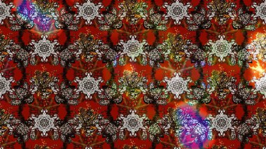 Düz Çiçek Elementleri Tasarımı. Çiçekli çizim şekli. Renkli Bahar Teması eskiz kalıbı. Kahverengi ve kırmızı renkte çiçekler.