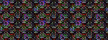 Küçük çiçekteki sevimli çiçek deseni. Siyah ve kahverengi renkte çiçekler.