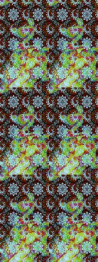 Raster illüstrasyonu. Güzel karalamalı çiçek desenli çizim. Küçük çiçekteki sevimli çiçek deseni. Güzel kumaş deseni.