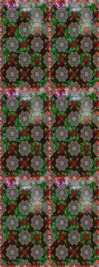 Çiçek izi. Suluboya tarzında gri ve kahverengi renkte çiçekler. Suluboya kusursuz desen.