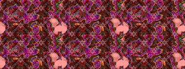 Bahar çiçekleriyle güzel bir çiçek deseni çizmişsin. Güzel kumaş deseni. Raster illüstrasyonu.