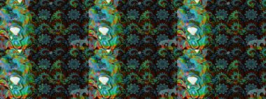 Şirin çiçekler. Çizgi çizimi kalıbı. Raster Moda kumaş deseni.