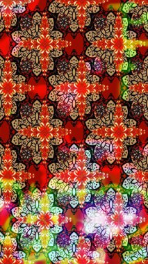 Çiçek ve yapraklı çiçek deseni. Raster illüstrasyonu. Küçük çiçekli şirin desen.