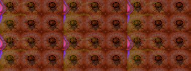 Suluboya, elle çizilmiş. Eskiz arkaplan modeli. Kahverengi üzerine çiçekler. Raster stoku.