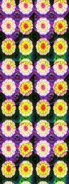 Düz Çiçek Elementleri Tasarımı. Sarı renkli çiçekler. Renkli Bahar Teması eskiz kalıbı. Güzel çiçek deseni..