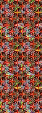 Kırmızı renkte çiçekler. Hediye ambalaj kağıdı, tebrik kartları, posterler ve pankart tasarımı. Raster düz çiçek çizim deseni.