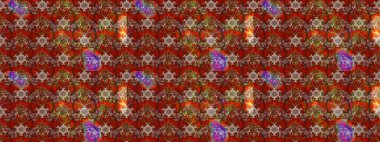 Çiçekli karalama şeklinde Raster çiçek deseni. Nazik, narin çiçek arkaplanı. Kahverengi ve kırmızı renkte çiçekler.