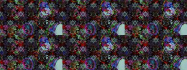 Manzaralı çiçek deseni. Çiçek kompozisyonu, el boyası, hassas şablon. Üst manzara, yumuşak siyah ve kahverengi renk. Sevgililer günü ve tebrik kartı konsepti için şık bir davet.