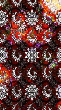 Elle çizilmiş çiçek desenli Raster çizimi. Tekstil, kumaş, ambalaj, hatıra defteri için hoş bir çiçek arkaplanı. Çocuksu tasarım. Siyah ve kahverengi arkaplanda.