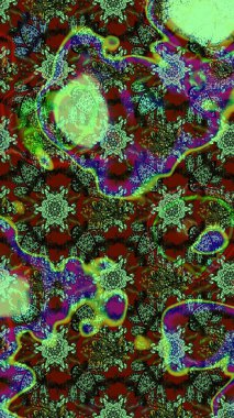 Yeşil ve kahverengi renkte çiçekler olan bir çiçek deseni çiz. Suluboya tarzında yeşil ve kahverengi renkte çiçekler.