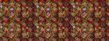 Parlak renkli çiçekleri ve kahverengi ve kırmızı renkte yaprakları olan harika bir çiçek deseni. Moda baskıları için zarif bir şablon. Modern çiçek arkaplanı. Halk stili.