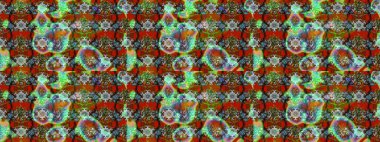 Raster illüstrasyonundaki çiçek desenli çizim. Çiçekler suluboya tarzında kahverengi ve yeşil renklerde.