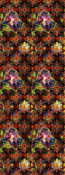 Vadinin çiçekleri kahverengi ve siyah renklerde. Çiçeksel çizim kalıbının çizimi.