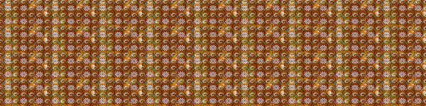 Küçük kahverengi ve kırmızı çiçeklerle oldukça eski bir besin torbası deseni. Tekstil, kumaş, kapaklar, duvar kağıtları, baskı, paket, koleksiyon defteri, örgü, dekupaj için çiçek arkaplanı..