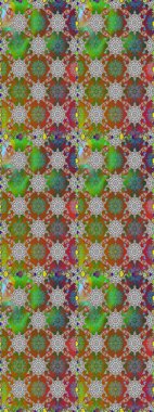 Kahverengi ve yeşil renklerde güzel bir tekstil. Raster illüstrasyonu. Çiçeklerle suluboya desenleri.