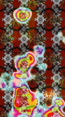 Çiçek arkaplanlı soyut zarafet eskiz deseni. Raster Güzel kumaş deseni.