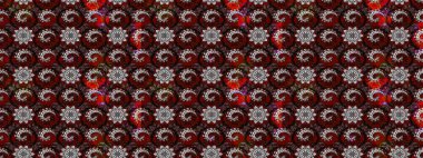 Çiçekli karalama şeklinde Raster çiçek deseni. Yumuşak, bahar çiçekleri siyah ve kahverengi renklerde. Raster illüstrasyonu.