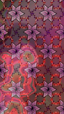 Klasik çiçekler. El çizimi, soyut ve süslü elementler. Yaz çiçekleri teması. Kahverengi renkli. Suluboya resim taklit Raster illüstrasyonu.