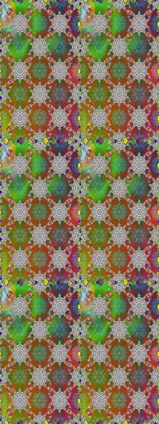 Kahverengi ve yeşil renklerde güzel bir tekstil. Raster illüstrasyonu. Çiçeklerle suluboya desenleri.