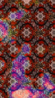 Küçük çiçekteki sevimli çiçek deseni. Raster illüstrasyonu. Güzel karalamalı çiçek desenli çizim. Güzel kumaş deseni.