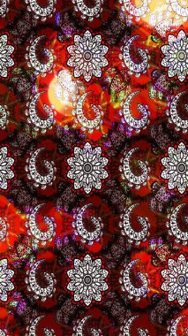 Çiçekli çizim şekli. Renkli Bahar Teması eskiz kalıbı. Düz Çiçek Elementleri Tasarımı. Kahverengi ve kırmızı renkte çiçekler.