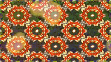 Klasik çiçek dokusu. Kusursuz desenli altın elementler. Altın şablon. Raster illüstrasyonu. Kart, duvar kağıdı, ambalaj ve tekstil için klasik tasarım. Kahverengi ve turuncu renkli Royal retro.